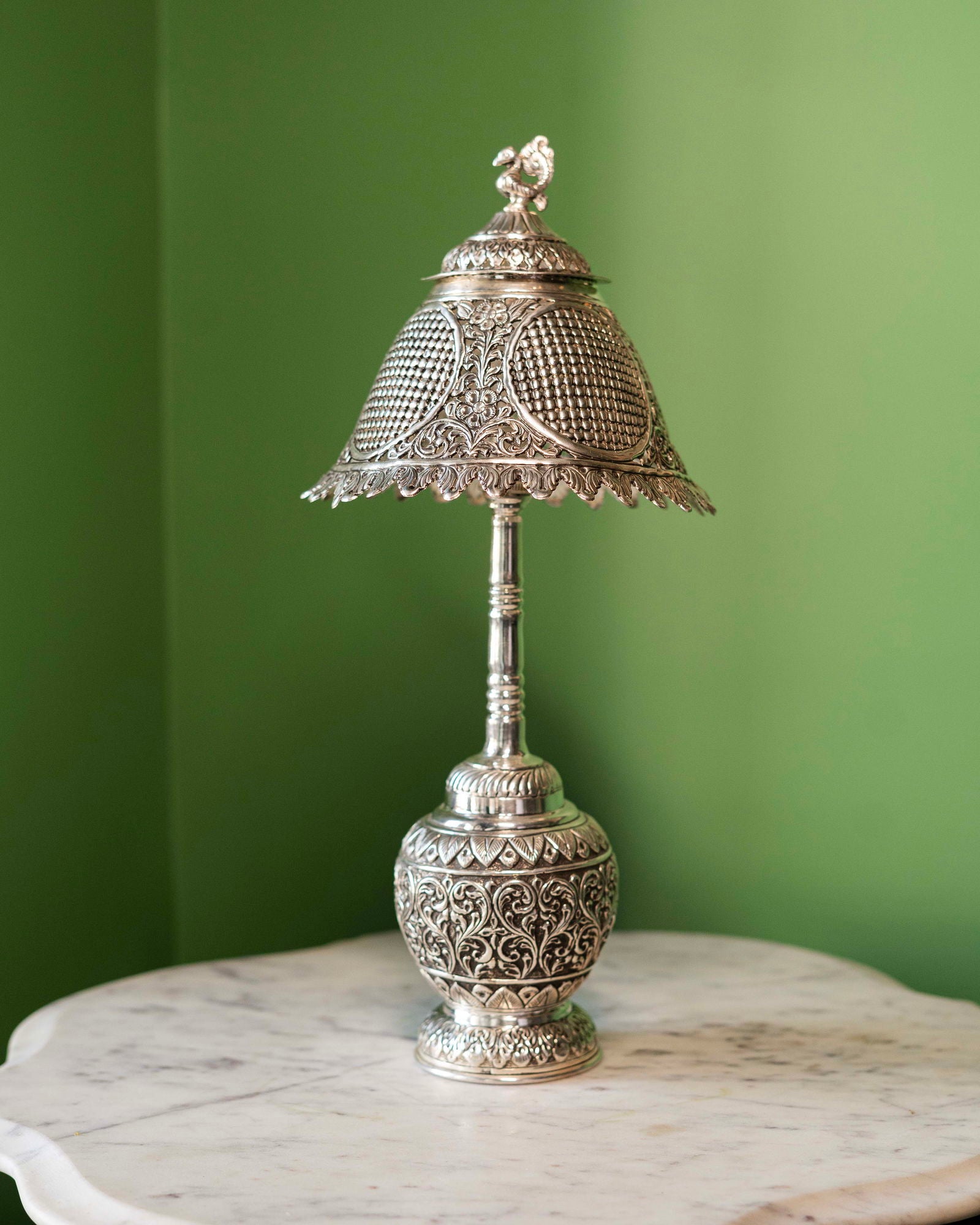 Peacock Lamp - Prata